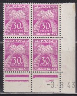 = Taxe N° 68 Gerbe Chiffre Taxe 30 Centimes Neuf Daté -3.8.43 - Postage Due