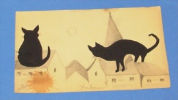 Nocturne !!  :::: Chats - Chatons - Carte Silhouettes - Animaux - Silhouetkaarten