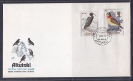 Aitutaki 1984 Birds Definitive, Reef Heron, Blue-headed Flycatcher FDC - Zonder Classificatie