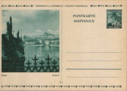 Germany/Böhmen Und Mähren - Postal Stationery Postcard Unused 1939- P6 60(70)h,blaugrun - Prag,Praha - Enteros Postales