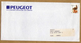 Enveloppe Cover Brief Préoblitéré Automobile Voiture Peugeot - Typografisch 1986-96 (Vogels)