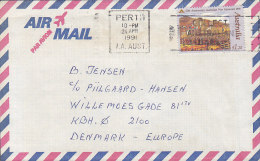 Australia Airmail Par Avion PERTH (W.A.) 1991 Cover To Denmark 1.20 $ War Memorial Stamp - Covers & Documents