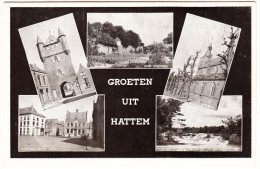 Hattem - Multiview; Markt, Gemeentehuis, Oude Stadsmuur, Leemkuilen, N.H. Kerk, Dijkpoort  - Gelderland / Nederland - Hattem