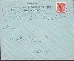 Denmark Aktieselskabet DE DANSKE SUKKERFABRIKKER (Sugar) KJØBENHAVN (C.) 1918 Cover Brief To ASSENS Arrival (2 Scans) - Storia Postale