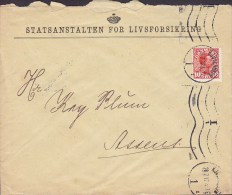 Denmark STATSANSTALTEN For LIVSFOSIKRING (Insurrance) KJØBENHAVN (1.) 1917 Cover Brief To ASSENS Arrival (2 Scans) - Lettres & Documents