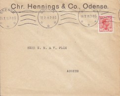 Denmark CHR. HENNINGS & Co. (See Note !!), ODENSE 1919 Cover Brief To ASSENS Arrival (2 Scans) - Briefe U. Dokumente