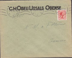 Denmark C.W.OBEL's Udsalg (Cigars), ODENSE 1919 Cover Brief To ASSENS Arrival (2 Scans) - Lettres & Documents