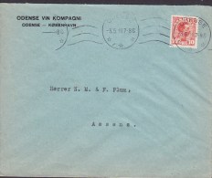 Denmark ODENSE VIN KOMPAGNI (Wine), ODENSE 1919 Cover Brief To ASSENS Arrival (2 Scans) - Storia Postale