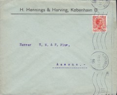 Denmark H. HENNINGS & HARVING, KJØBENHAVN B. (10.) 1919 Cover Brief To ASSENS Arrival (2 Scans) - Lettres & Documents