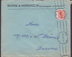 Denmark BORRE & NORDHOLM Rosenborggade 1, KJØBENHAVN (K.) 1919 Cover Brief To ASSENS Arrival (2 Scans) - Lettres & Documents