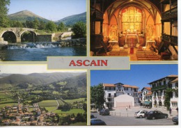 Ascain Multivues : Intérieur église Place Chistera Aérienne La Nivelle Pont  N°1037 - Ascain