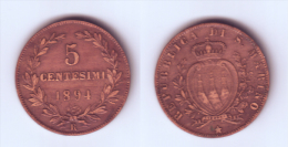 San Marino 5 Centesimi 1894 - San Marino