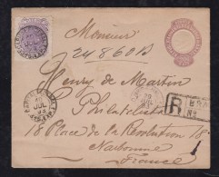 Brazil Brasil 1893 Registered Uprated Stationery To France Stamp Collector PHILATELISTA - Storia Postale