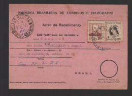 Brazil Brasil 1972 AVISO De RECEBIMENTO Salvador To Rio - Lettres & Documents