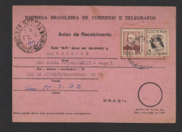 Brazil Brasil 1972 AVISO De RECEBIMENTO Salvador To Rio - Storia Postale