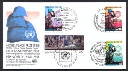United Nations New York/Geneva/Vienne 1989 - Award Of Nobel Peace Prize To United Nations Peace-keeping Forces - Emissions Communes New York/Genève/Vienne