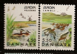 Danemark Danmark 1999 N° 1215 / 6 ** Europa, Parc Naturel, Réserve, Marécage, Ile De Langli, Canard, Moulin, Bécassine - Neufs