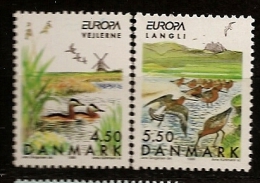Danemark Danmark 1999 N° 1215 / 6 ** Europa, Parc Naturel, Réserve, Marécage, Ile De Langli, Canard, Moulin, Bécassine - Ungebraucht