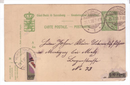LUXEMBOURG Luxemburg Grand Duche Carte Postale Entier 5 Cent 1908 - Precancels