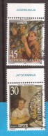 2001  3042-43  EUROPA    JUGOSLAVIJA JUGOSLAWIEN JUGOSLAVIA   FREUDE EUROPAS KINDERTREFFEN ARTE GEMAELDE   USED - Usati