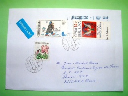 Czech Republic 2012 Cover To Nicaragua - Eagle - Comics - Smoking - Flower - Lettres & Documents