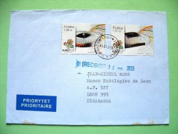 Poland 2012 Cover To Nicaragua - Olympics EURO 2012 Ucraine Stadium - Lettres & Documents