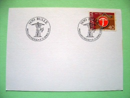 Switzerland 1982 Special Crossbow Cancel On Postcard - Crossbow Label On Stamp - Brieven En Documenten