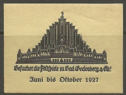 Deutschland 1927 Reklamemarke Festspiele In Bad Godesberg MNH - Cinderellas