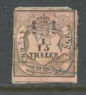 1852 OLDENBURG 1/15 TH MICHEL: 3 II USED - Oldenbourg