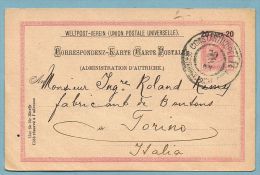 1901 - Cartolina Postale Di Austria Soprastampata Per Il Levante - Oostenrijkse Levant