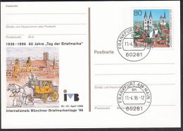 Germany 1996, Illustrated Postal Stationery "Philatelic Exhibition In Munchen"w./postmark "Frankfurt", Ref.bbzg - Illustrated Postcards - Used