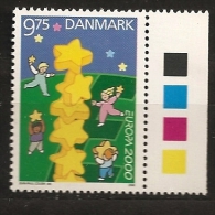 Danemark Danmark 2000 N° 1255 ** Europa, Colonne, Enfants, Etoiles, Pièce De Monnaie, Euro, Jeux, Emission Conjointe - Nuevos