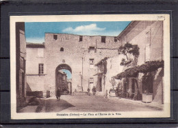 Cpa Donzère, La Place Et L'entrée De La Ville - Donzere