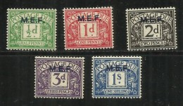 M.E.F. OCCUPAZIONE STRANIERA BRITANNICA MEF 1942 SEGNATASSE POSTAGE DUE TASSE TAXE SERIE COMPLETA COMPLETE SET MNH - Ocu. Británica MEF