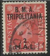 TRIPOLITANIA BMA 1948 B.M.A.2 M SU 1 P TIMBRATO USED OBLITERE´ - Tripolitaine