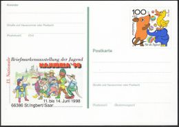 Germany 1998, Illustrated Postal Stationery "Philatelic Exhibition In St.Ingbert", Ref.bbzg - Illustrated Postcards - Mint