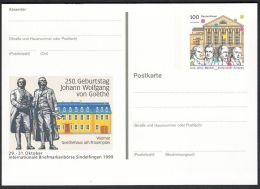 Germany 1999, Illustrated Postal Stationery "Johann Wolfgang Von Goethe", Ref.bbzg - Illustrated Postcards - Mint
