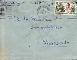 PORT GENTIL GABON AFRIQUE COLONIE FRANÇAISE LETTRE AVION VIA FRANCE LIEUTENANT GOUVERNEUR CUREAU TIMBRE CAD MARCOPHILIE - Lettres & Documents