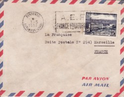 BERBERATI OUBANGUI AFRIQUE COLONIE FRANÇAISE LETTRE AVION VIA FRANCE HOPITAL BRAZZAVILLE TIMBRE CAD MARCOPHILIE 2 SCANS - Lettres & Documents