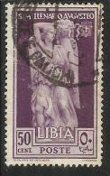 COLONIE ITALIANE LIBIA 1938 AUGUSTO CENT. 50c USED USATO OBLITERE' - Africa Oriental Italiana