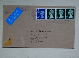 Cover Sent From GB To Lithuania On 1992 Queen - Covers & Documents