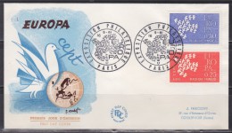 = Enveloppe 1er Jour Europa France Paris 16.9.1961 N°1309 Et 1310 - 1961