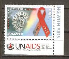 Romania 2011 / 30 Years Of A World Living With AIDS With Tabs - Ongebruikt