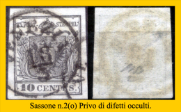 Lombardo Veneto-0002b - 1850 - Sassone: N. 2 - Privo Di Difetti Occulti - - Lombardije-Venetië