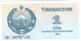Uzbekistan 1 Cym Año = 1992 - Uzbekistán