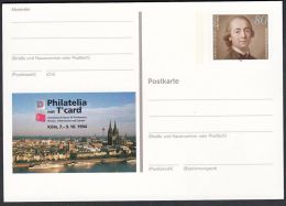 Germany 1994, Illustrated Postal Stationery "Philatelic Exhibition In Koln", Ref.bbzg - Illustrated Postcards - Mint