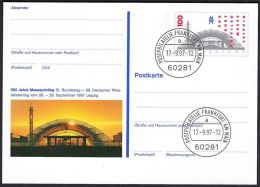 Germany 1997, Illustrated Postal Stationery "Philatelic Exhibition In Leizpig" W./postmark "Frankfurt", Ref.bbzg - Cartes Postales Illustrées - Oblitérées