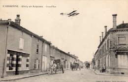 GIVRY-EN-ARGONNE SURVOL DE LA GRAND´RUE EN AVION ATTELAGES 1915 - Givry En Argonne