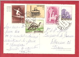 Y&T N°587+616+627+645  SAN MARINO   Vers      FRANCE  Le    1966      2 SCANS - Lettres & Documents