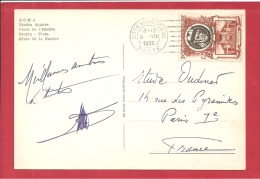 Y&T N°1311  CITTA DEL VATICAN   Vers      FRANCE  Le    1956      2 SCANS - Lettres & Documents